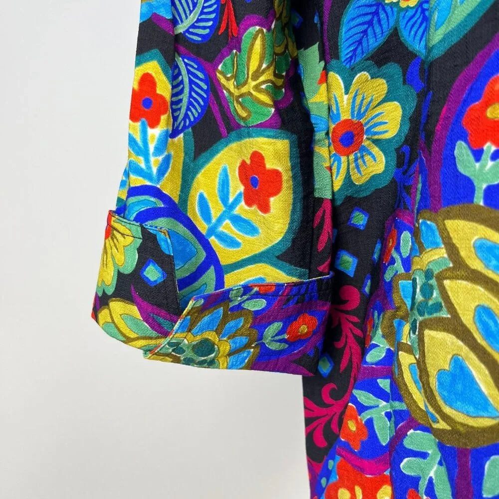 NWOT Ali Miles Paisley Floral Multicolor 3/4 Sleeve Tunic Top Blouse Shirt 1X - Picture 8 of 14